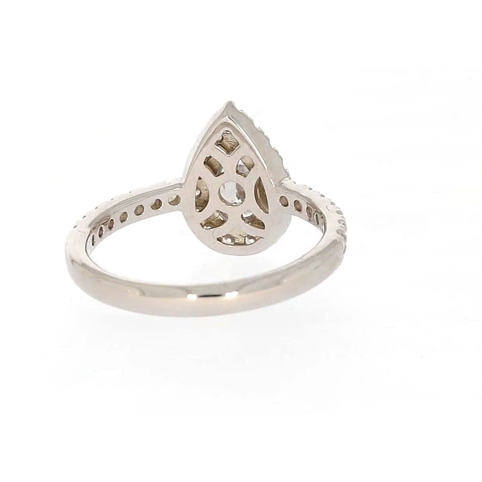 Sterling Silver Cubic Zirconia Pear Ring