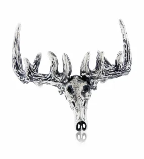 Sterling Silver European Mount Elk Skull Bracelet
