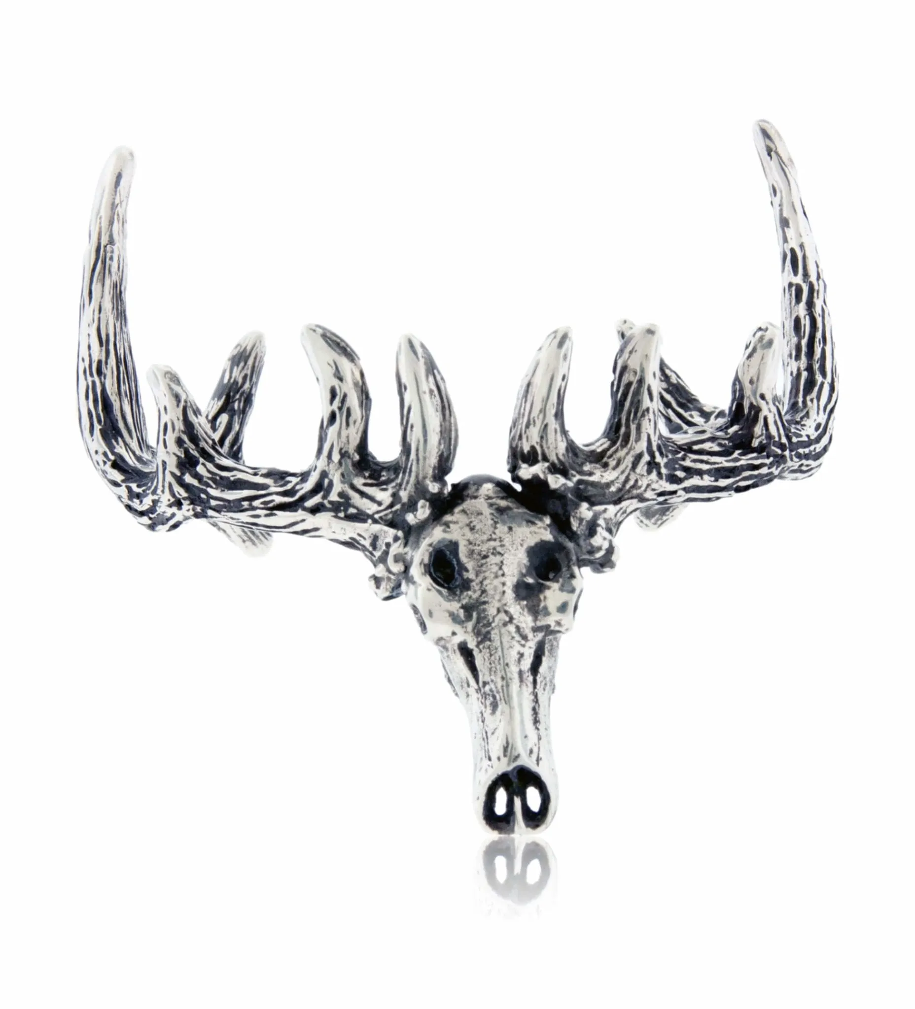 Sterling Silver European Mount Elk Skull Bracelet