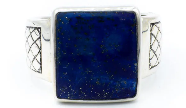 Sterling Silver Lapis Gemstone Signet Ring