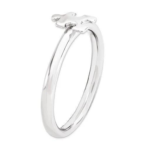 Sterling Silver Stackable Expressions Autism Awareness Puzzle Piece Ring
