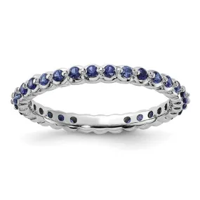 Sterling Silver Stackable Expressions Created Blue Sapphire Eternity Ring