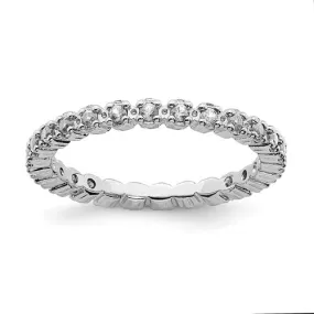 Sterling Silver Stackable Expressions White Topaz Eternity Ring