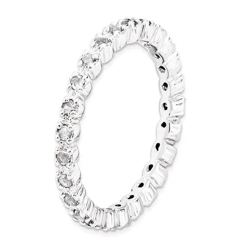 Sterling Silver Stackable Expressions White Topaz Eternity Ring