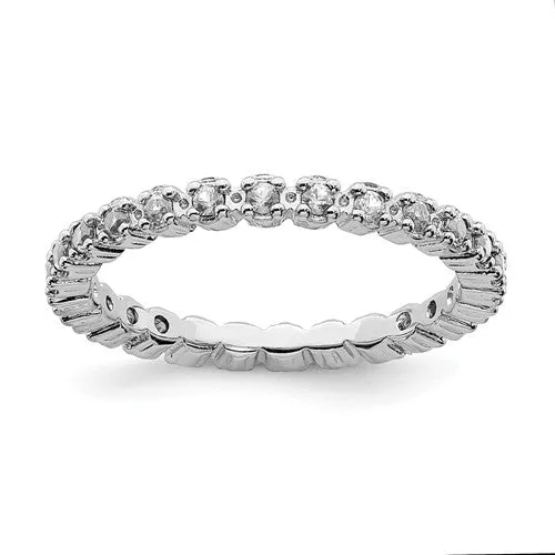 Sterling Silver Stackable Expressions White Topaz Eternity Ring
