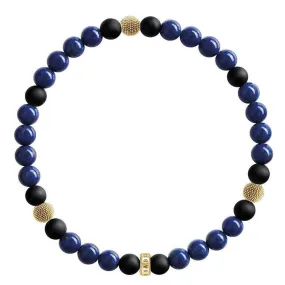Thomas Sabo Gold Plated Black Blue Beaded Bracelet