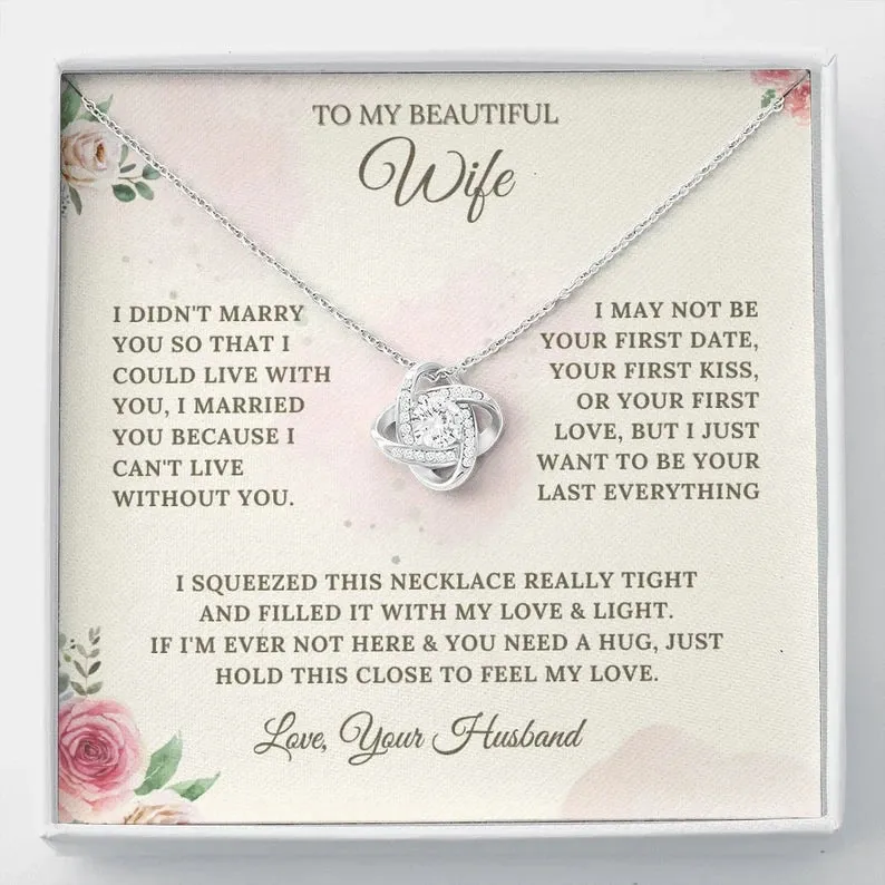 To My Wife Necklace, Romantic Wife Jewelry, Necklace for Wife, Anniversary Gift, Wife Birthday Gift