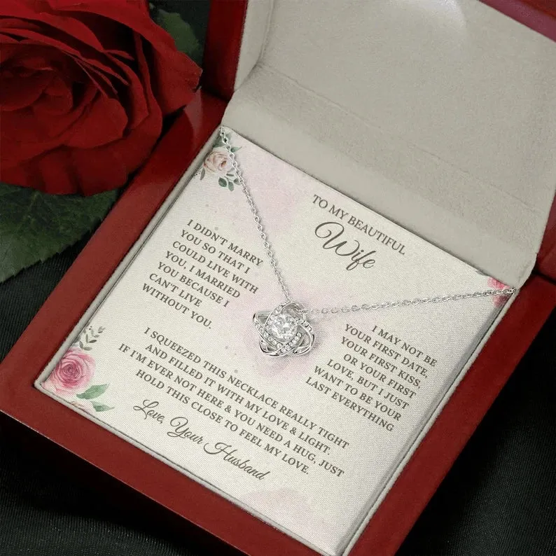 To My Wife Necklace, Romantic Wife Jewelry, Necklace for Wife, Anniversary Gift, Wife Birthday Gift