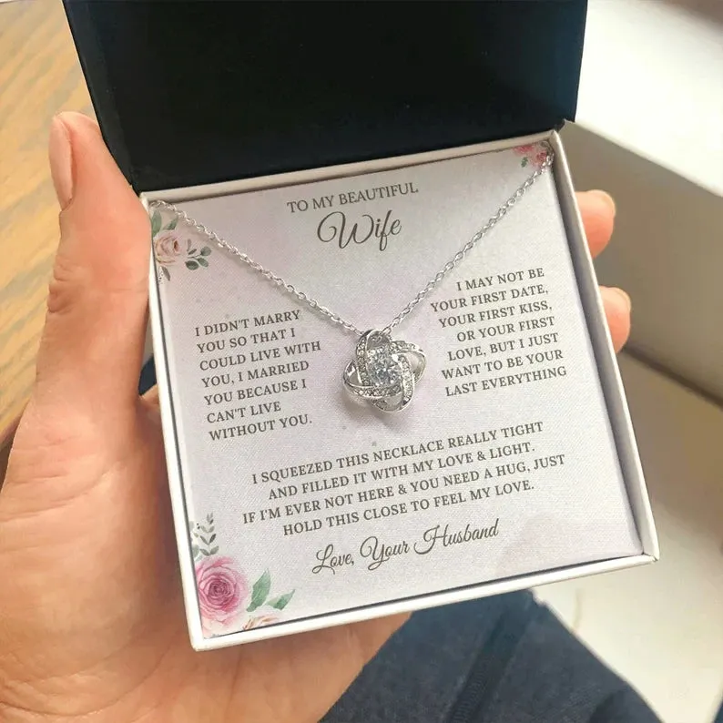 To My Wife Necklace, Romantic Wife Jewelry, Necklace for Wife, Anniversary Gift, Wife Birthday Gift