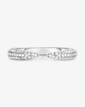 Triple Row Diamond Claw Ring