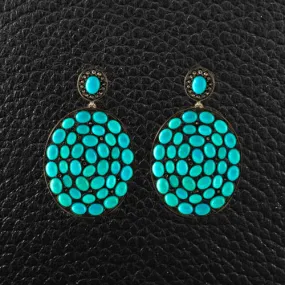 Turquoise & Diamond Dangle Earrings