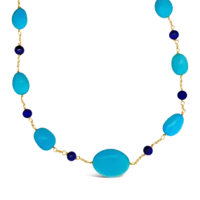 Turquoise & Lapis Bead Necklace