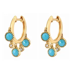 Turquoise Cascade Huggies