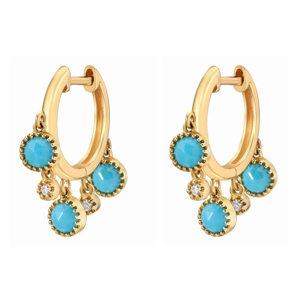 Turquoise Cascade Huggies