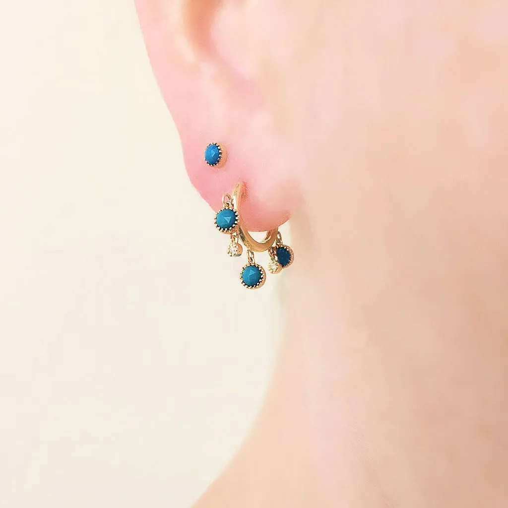 Turquoise Cascade Huggies