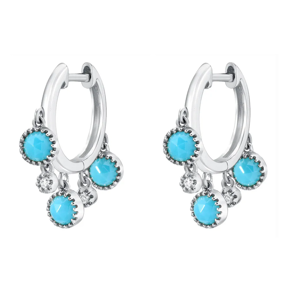 Turquoise Cascade Huggies