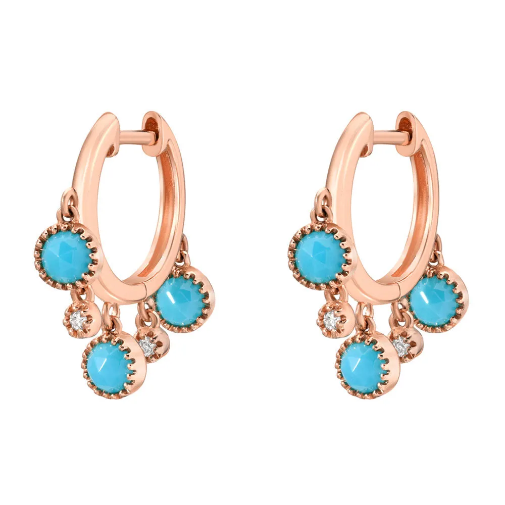 Turquoise Cascade Huggies