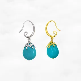 Turquoise Howlite Drop Earrings
