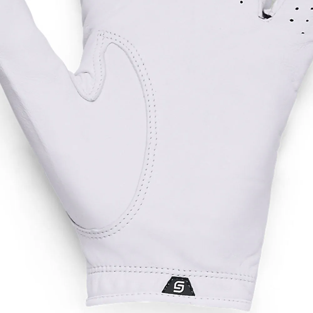 Under Armour Spieth Tour Cabretta Leather Golf Glove - White/Black