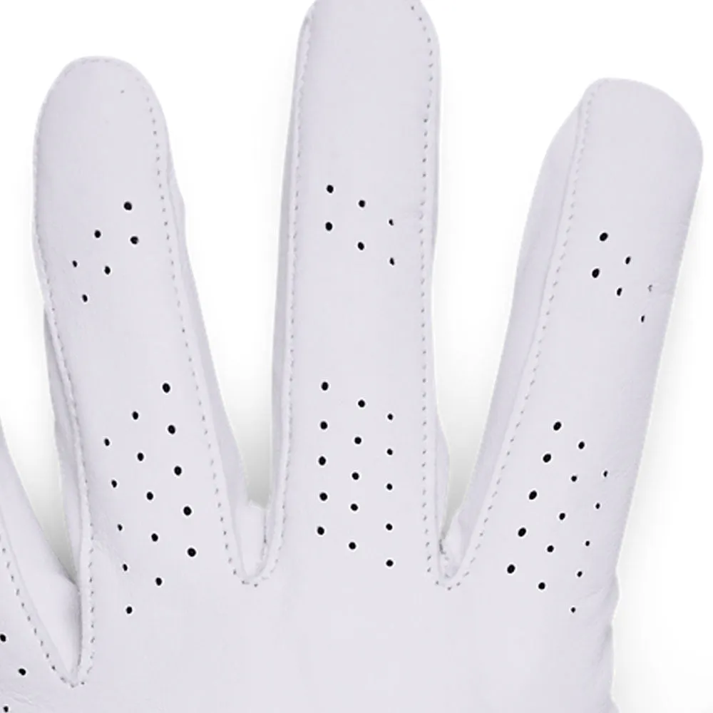 Under Armour Spieth Tour Cabretta Leather Golf Glove - White/Black