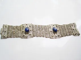 Vintage Egyptian Bracelet 800 Silver and Lapis