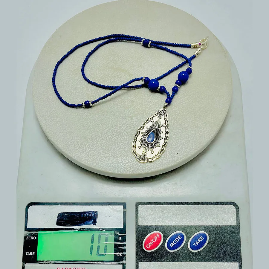 Vintage Lapis Lazuli Minimalist Pendant Necklace