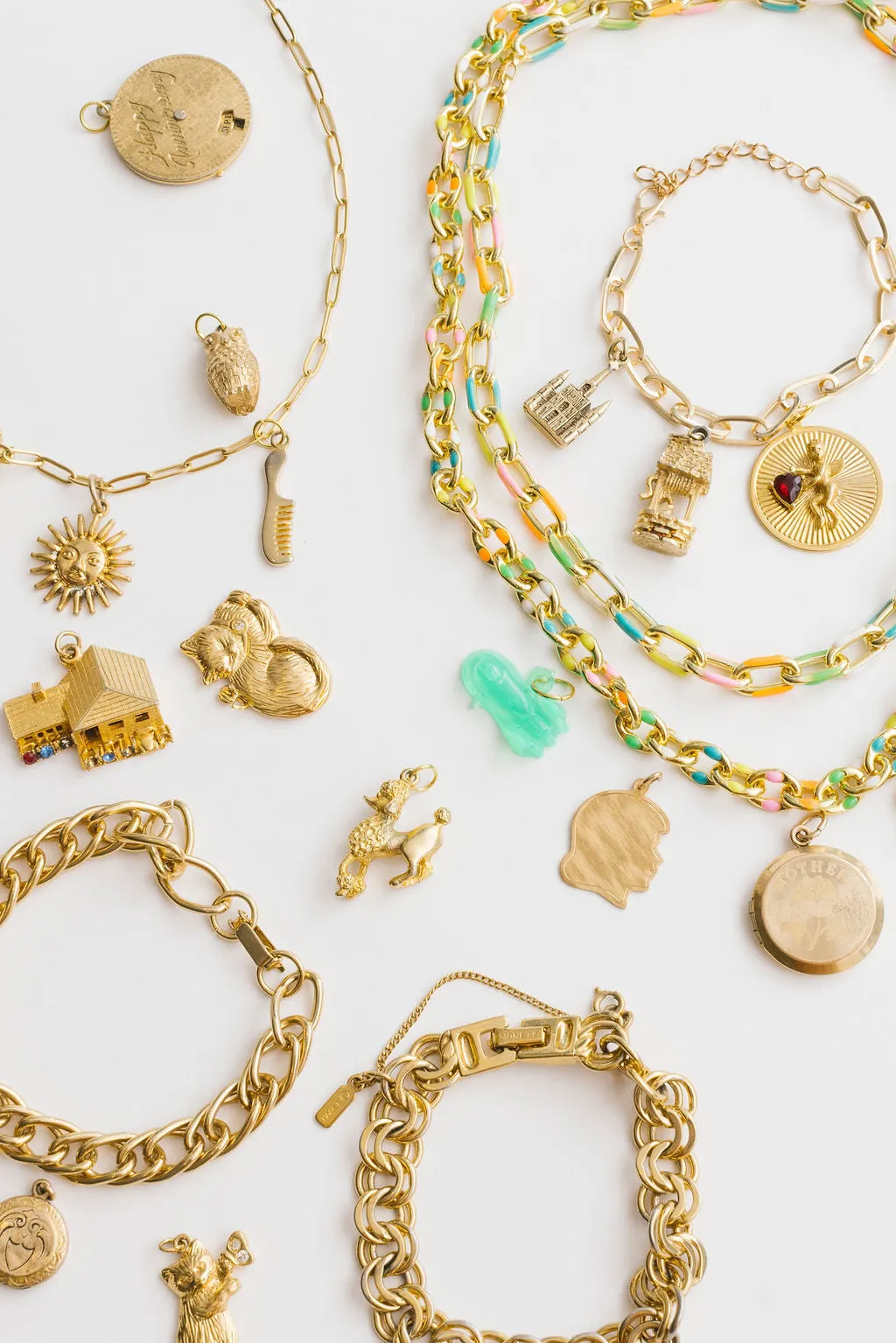 Vintage Rainbow Chain Necklaces | Charm Necklace | Custom Charm Necklace