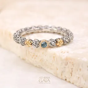 Wild Flowers Round Stone Accent Ring