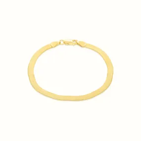 Women's Vermeil Herringbone Bracelet 4mm